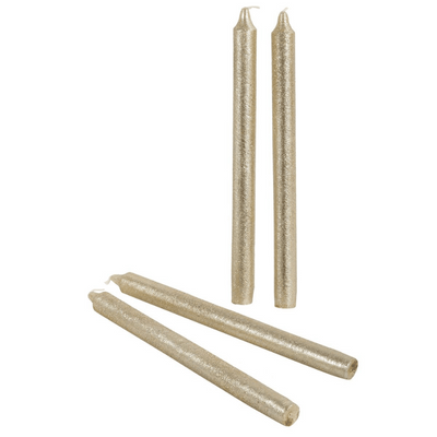 10" Metallic Gold Taper Candle - Set of 4