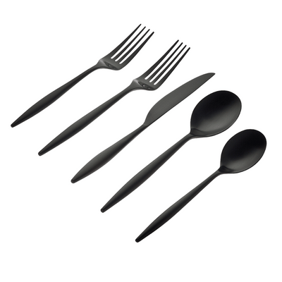 20-Piece Black Milano Flatware Set