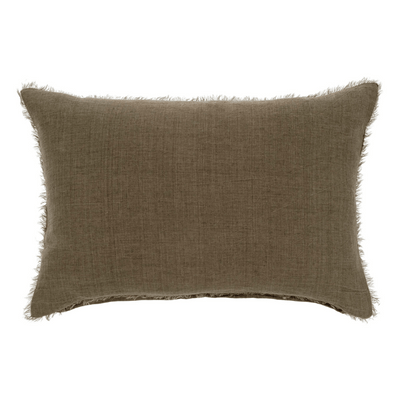 Lina Linen Lumbar Pillow, Mink