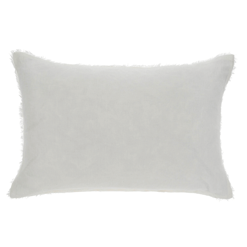 Lina Linen Lumbar Pillow, Ivory