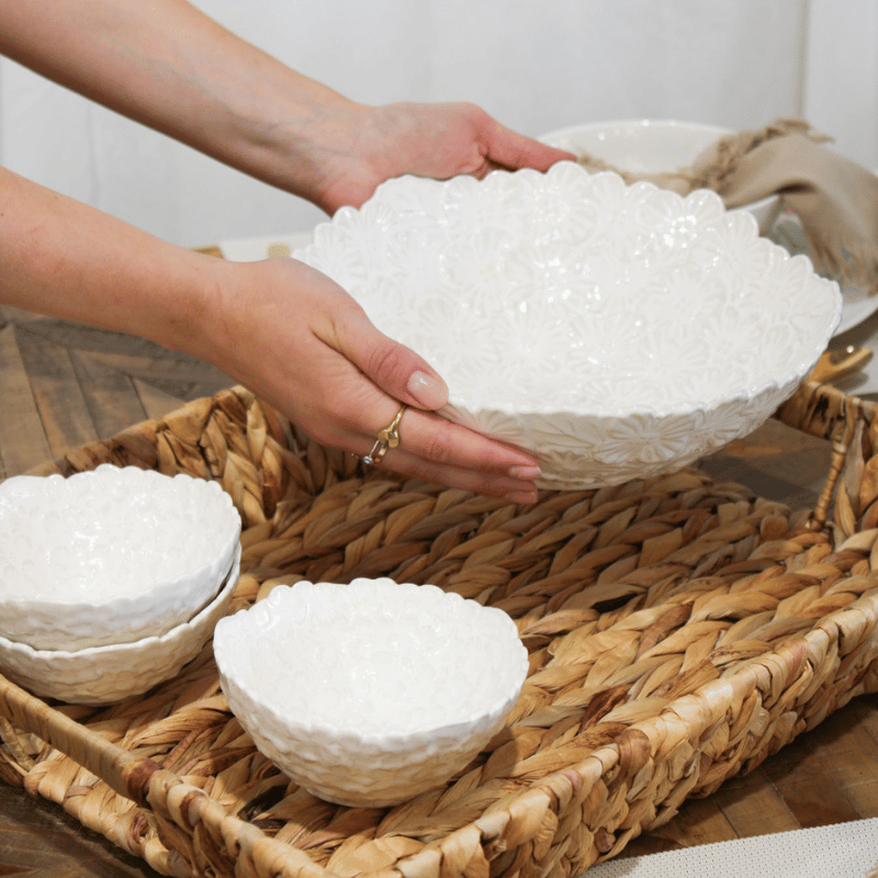 White Bouquet Snack Bowl