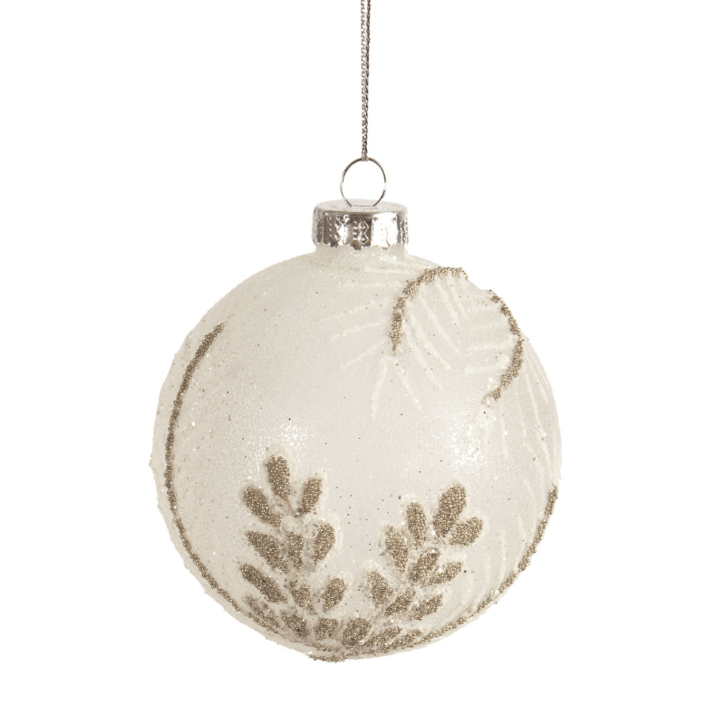 Iced Pine Glass Ornament