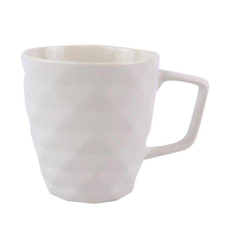 Geo Embossed Mug - White