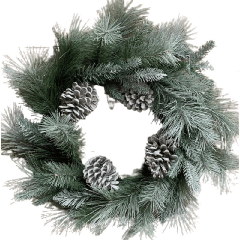 Snowy Frosted Pinecone Mixed Wreath