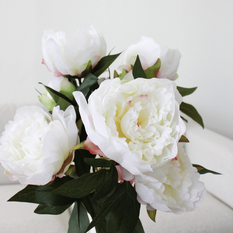 Faux White Peony Bush