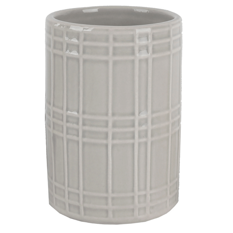 Plaid Textured Grey Tumbler