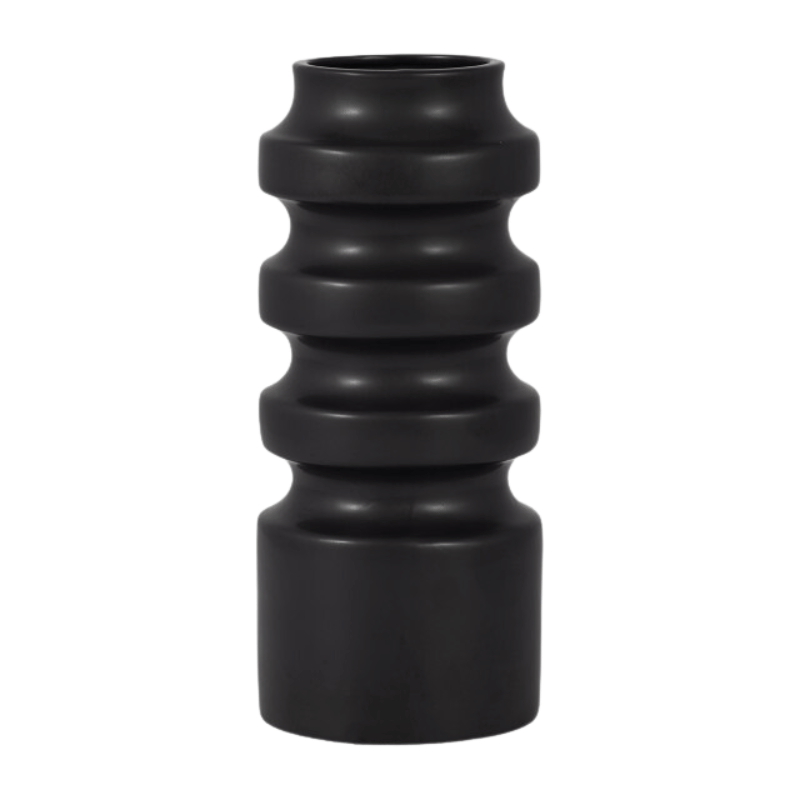 Large Black Tiered Vase