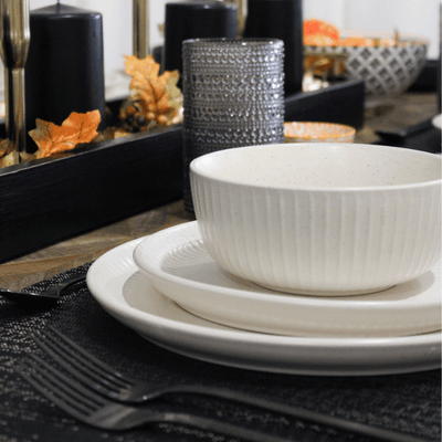 12-Piece Sesame Embossed Dinnerware Set