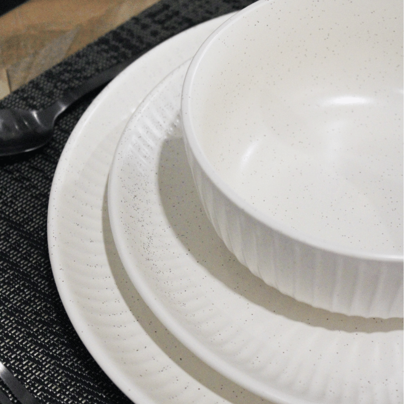 12-Piece Sesame Embossed Dinnerware Set