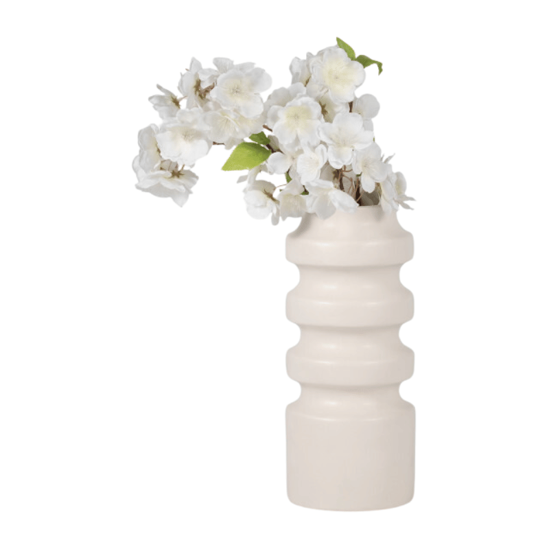 Large White Tiered Vase