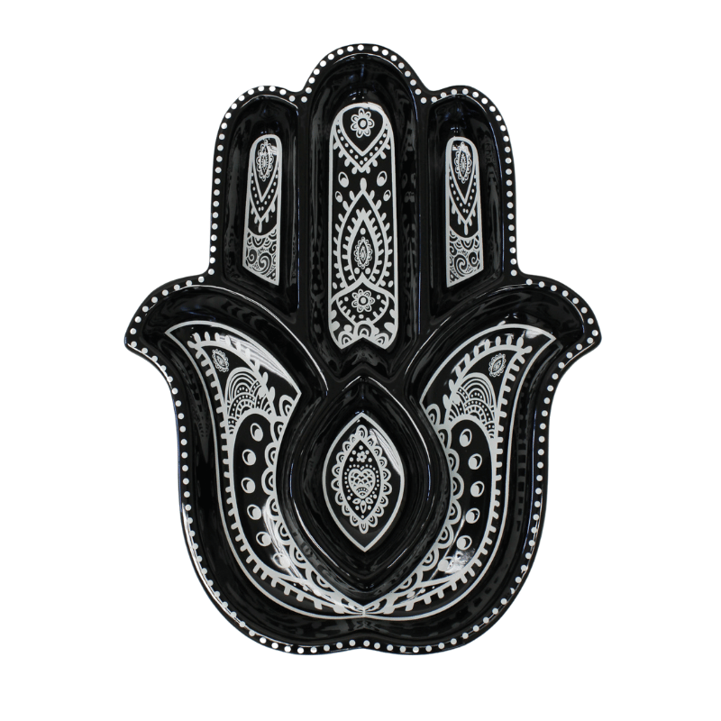 Black Hamsa Serving Platter