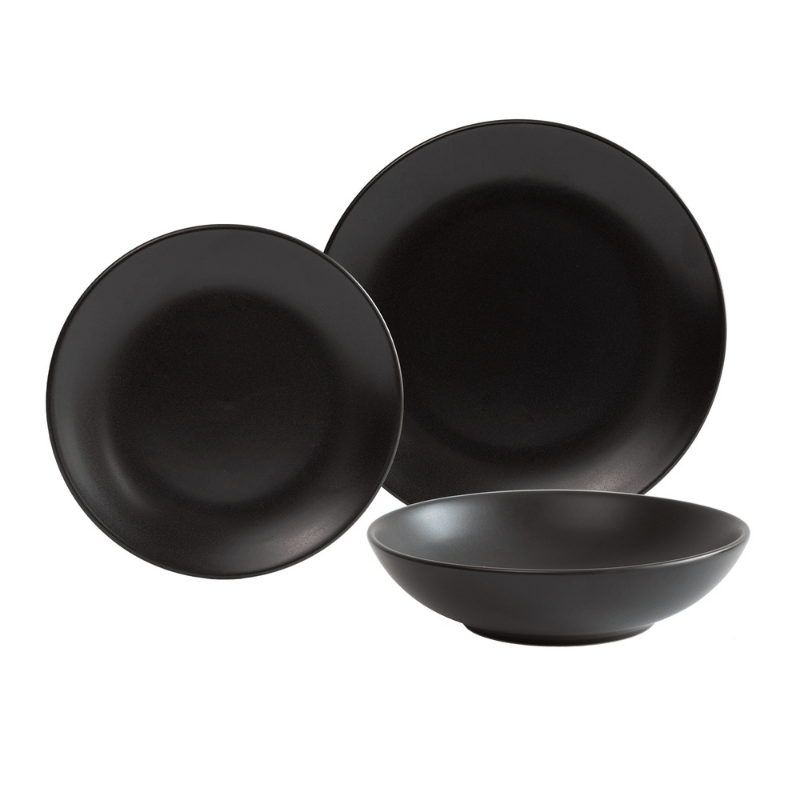 12-Piece Ebony Dinnerware Set