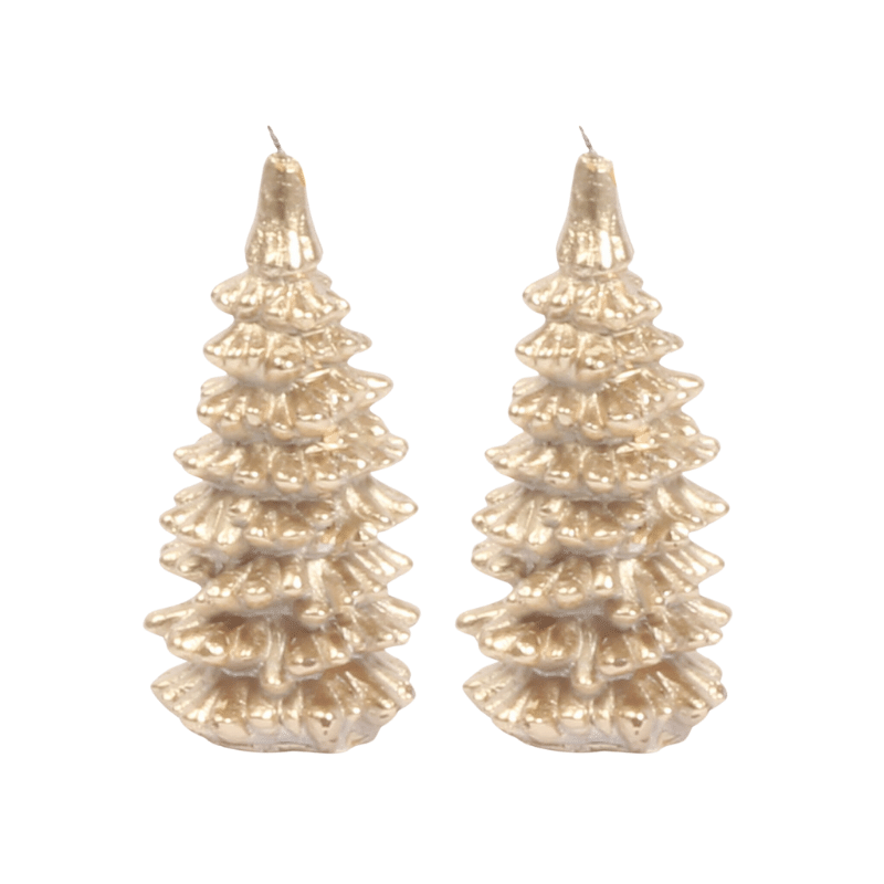 Gold Tree Candles - Set of 2