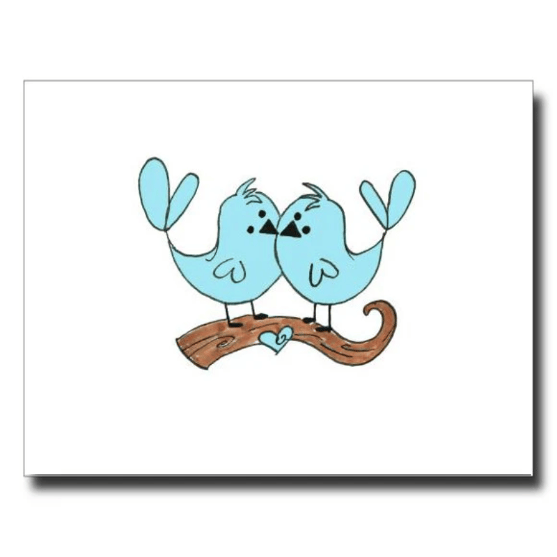 Blue Lovebirds Greeting Card