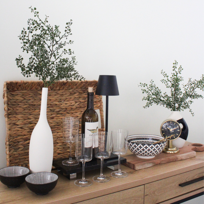 Footed Black Marble Tray