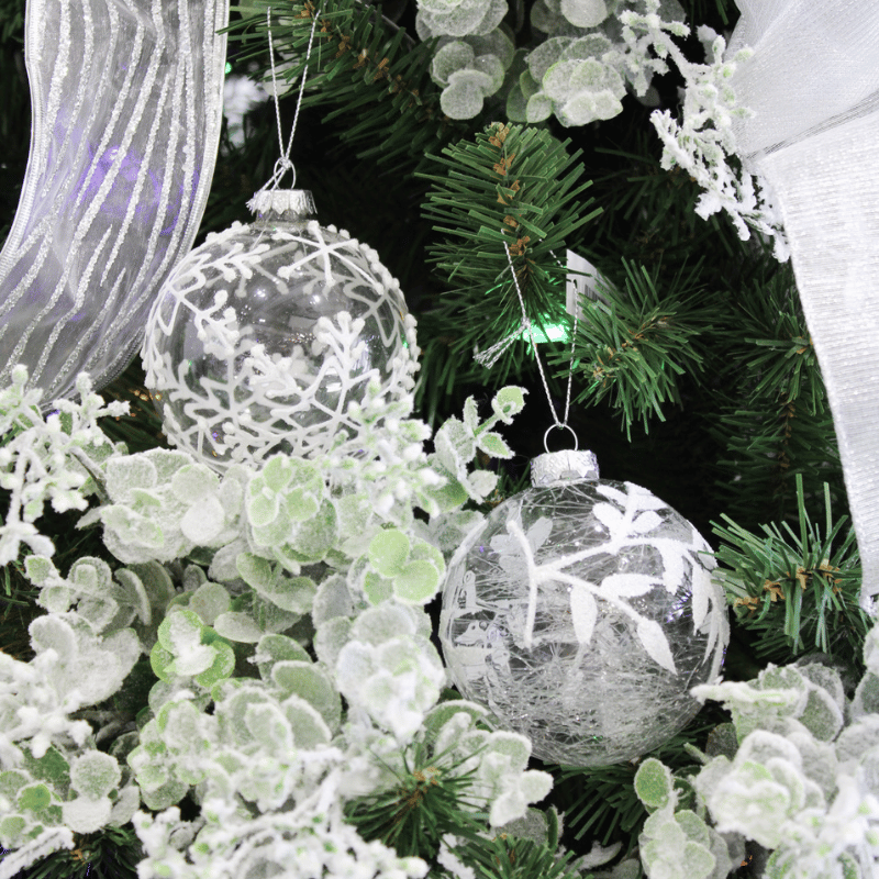 White Snowflake Glass Ornament