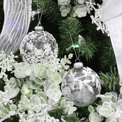 White Snowflake Glass Ornament