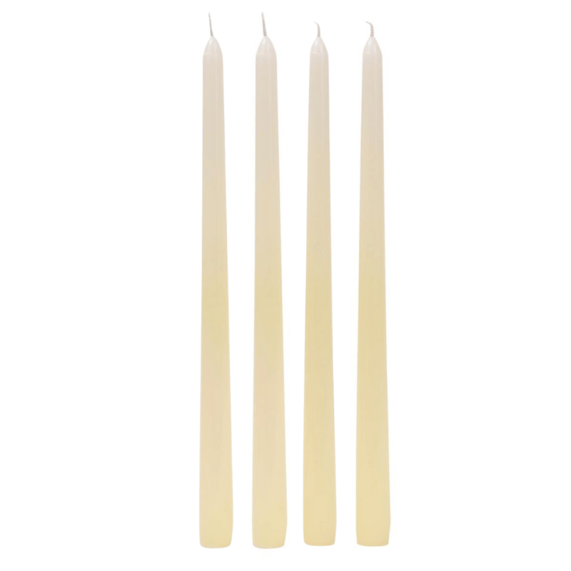 12" Ivory Taper Candles - Set of 4