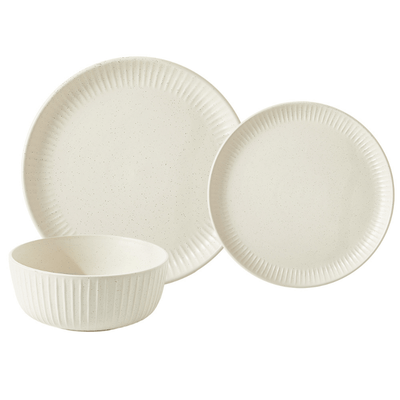 12-Piece Sesame Embossed Dinnerware Set