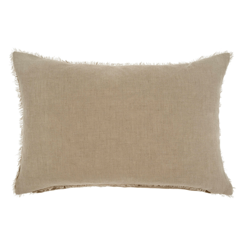 Lina Linen Lumbar Pillow, Driftwood