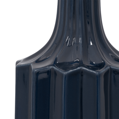 Navy Fluted River Vase