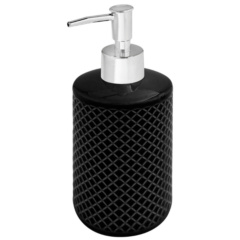 Black Textured Ceramic Soap Pump