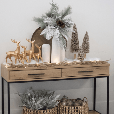 Small Gold Geometric Standing Reindeer