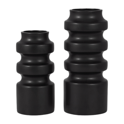 Large Black Tiered Vase