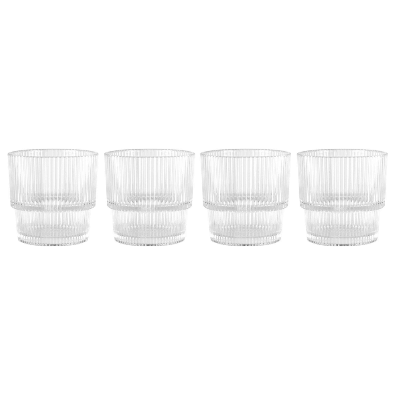 Capri Clear Double Old Fashioned Glasses - Set of 4