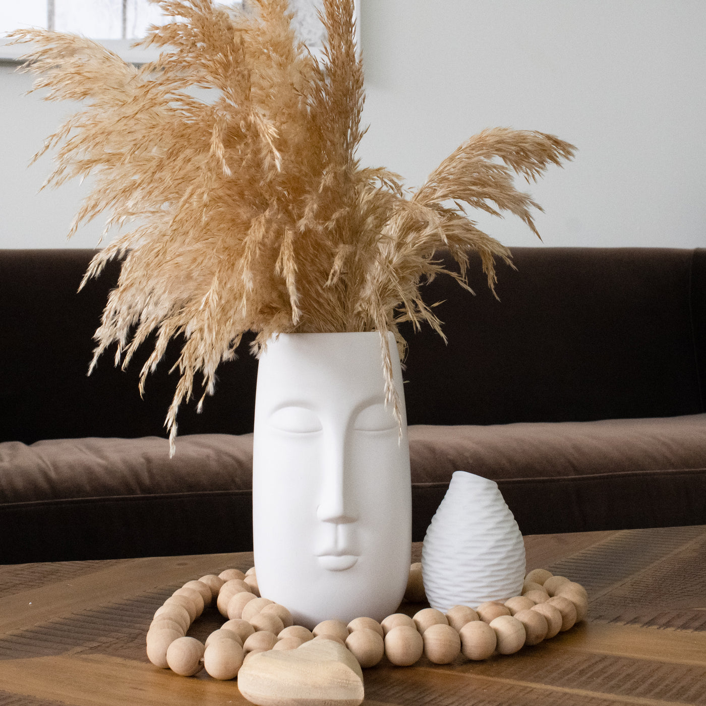 White Dash Textured Bud Vase