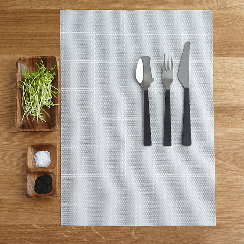 Window Pane Grey Vinyl Placemat