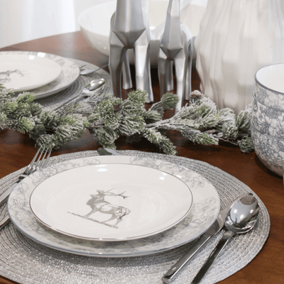 12-Piece Banbury Grey Dinnerware Set