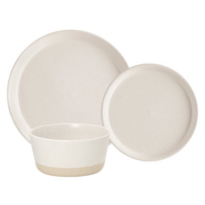 12-Piece Two-Tone Cream Dinnerware Set