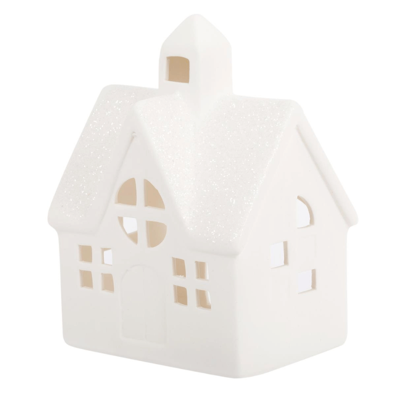 Medium White Porcelain Tealight House