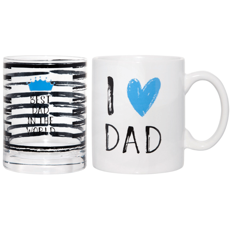 Dads Double Old Fashioned Glass & Mug Set