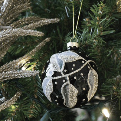 Black Golden Leaf Ornament