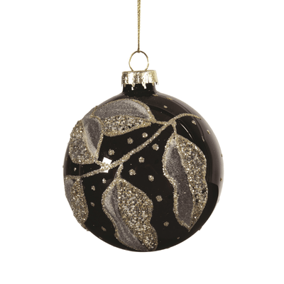 Black Golden Leaf Ornament