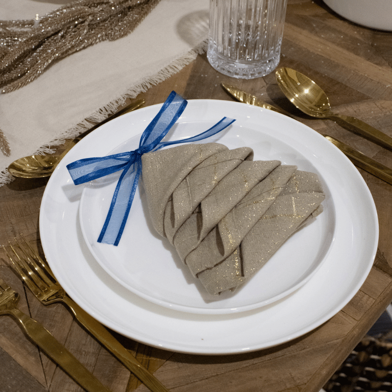 Natural Soft Check Napkin - Set of 4