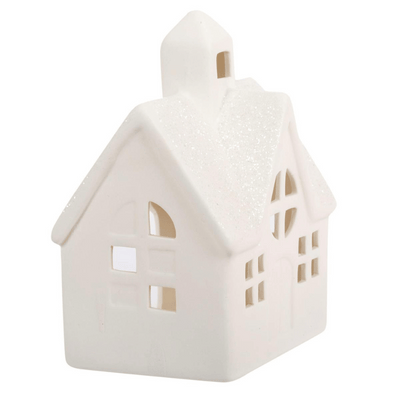 Medium White Porcelain Tealight House