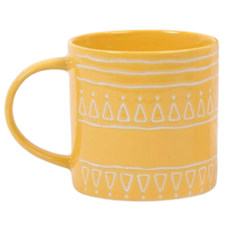 Teagan Embossed Mug - Yellow