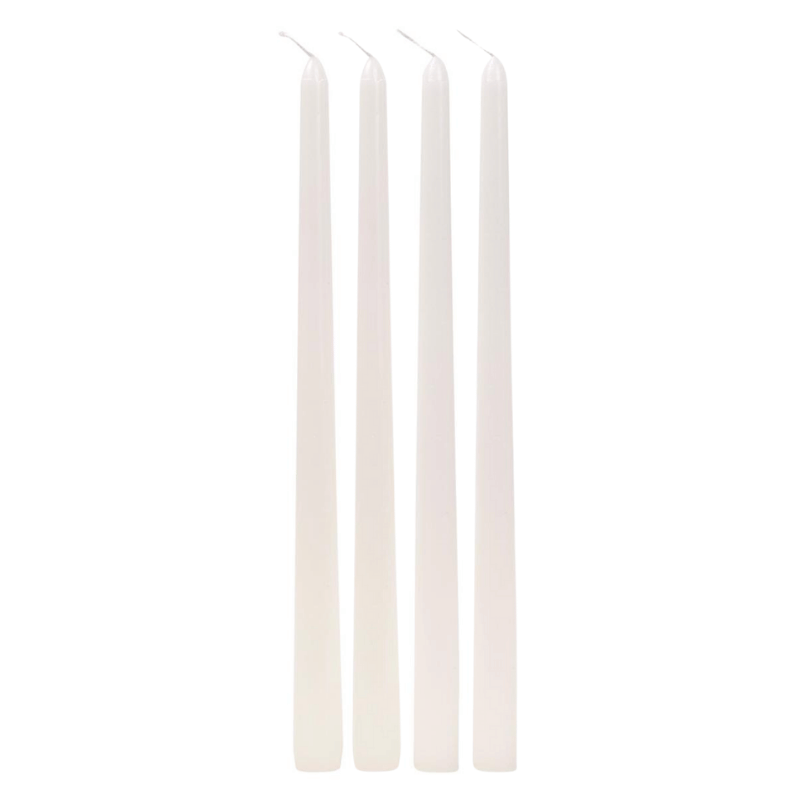 12" White Taper Candles - Set of 4