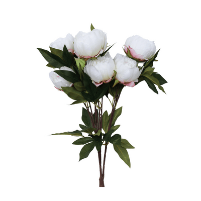 Faux White Peony Bush