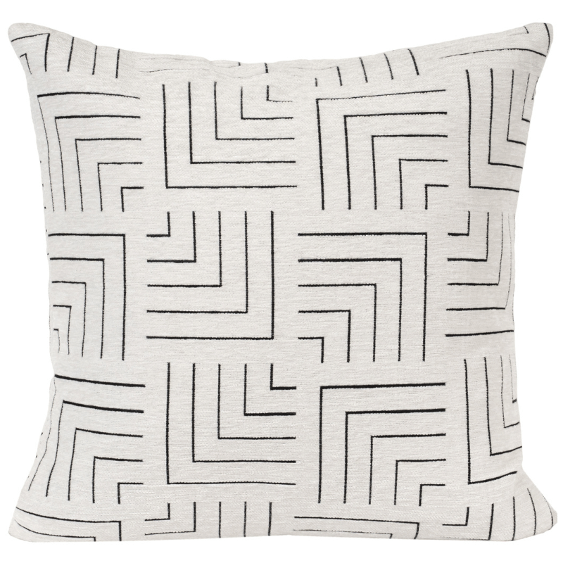 White & Black Corners Pillow