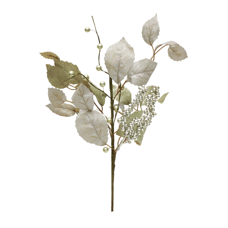 Gold Berry Leaves Spray