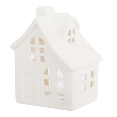 Small White Porcelain Tealight House