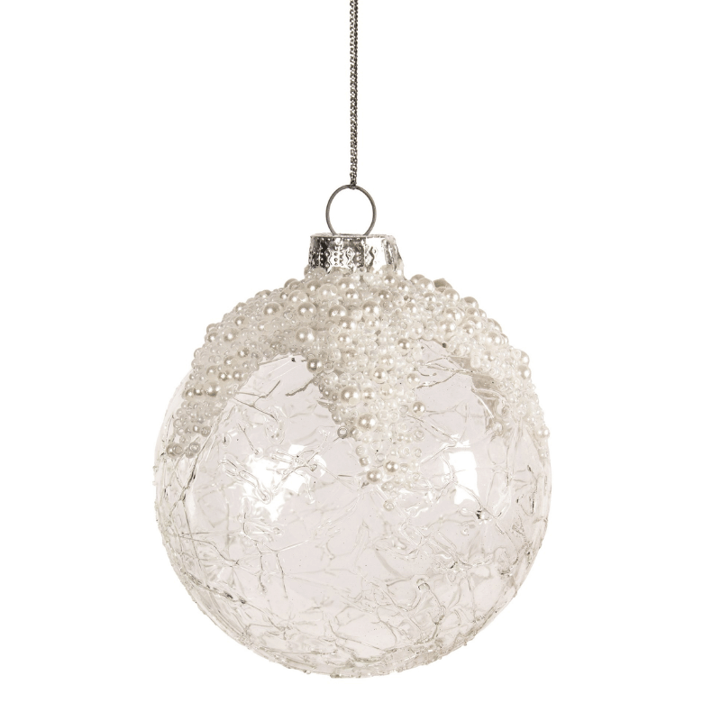 Snow Pearl Glass Ornament