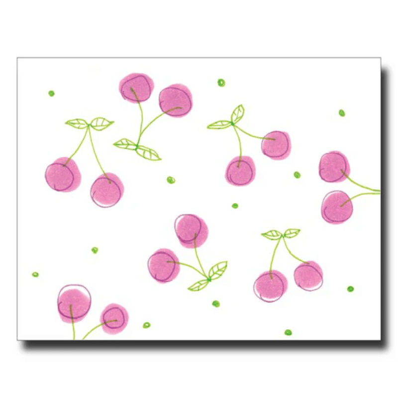 Pink Cherries Greeting Card