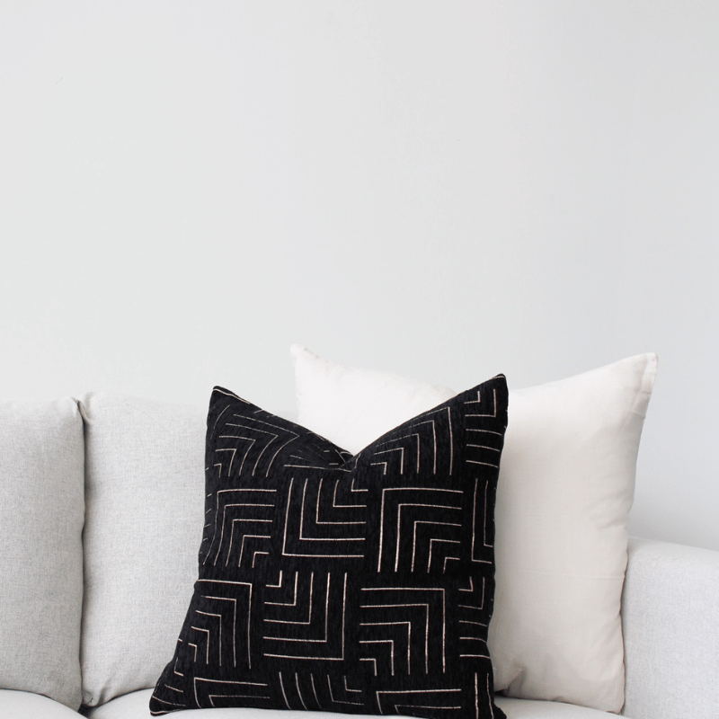 Black & Gold Corners Pillow