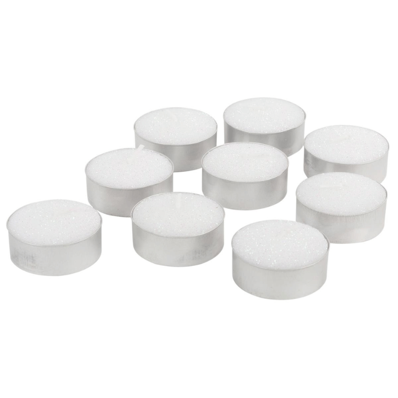 Shimmer White Tealight Candles - Set of 9