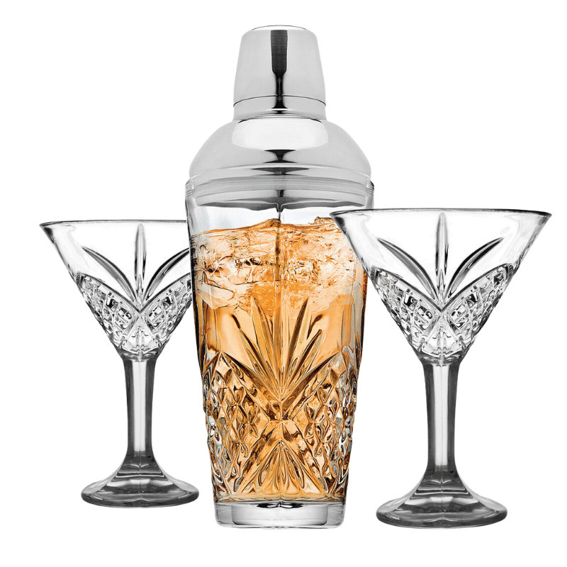 Dublin Cocktail Shaker & Martini Glasses Duo